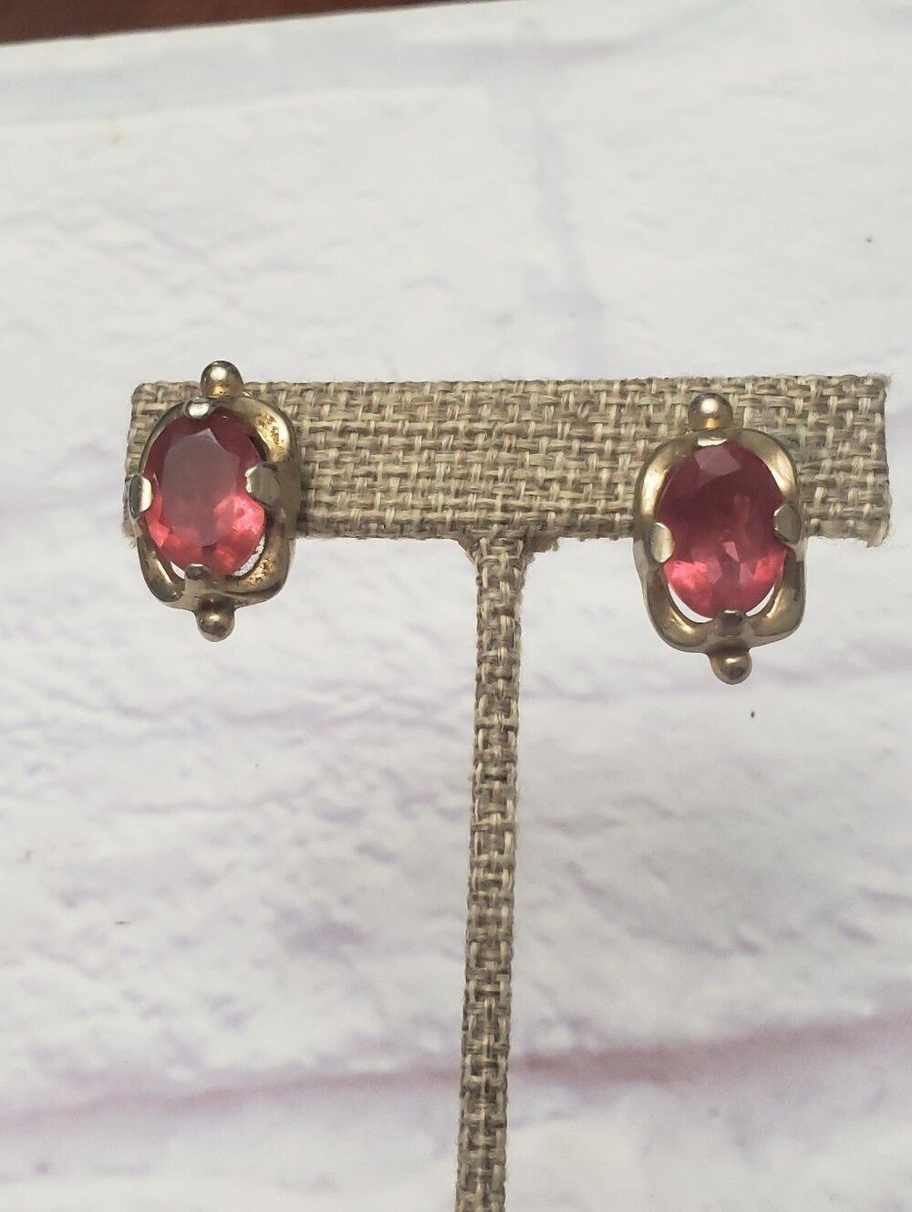 VintageβEstate Sale Faceted Stone Screw-Back Earrings